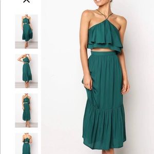 Halter neck crop top & skirt